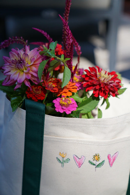 Flowers & Hearts Tote Bag