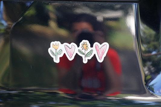 Flowers & Hearts Magnet